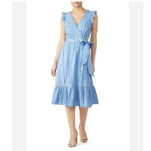 J.Crew light blue eyelet wrap dress